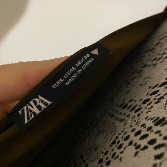 ZARA silk crop tank size L ochre / green - Picture 2 of 3